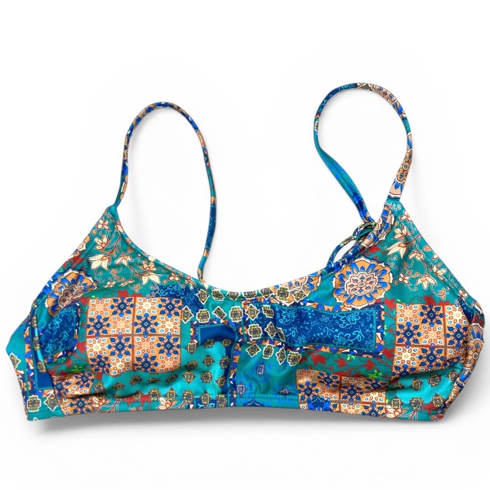Wild Fable Patchwork Small (4-6) Bikini Swim Top NWT